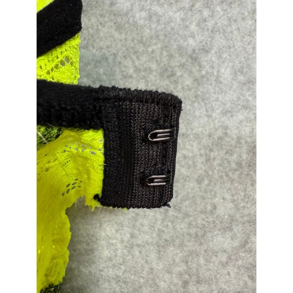 PINK Victoria's Secret Neon Yellow Lace Racerback XS Bralette Bra Neoncore Rave - Picture 9 of 13